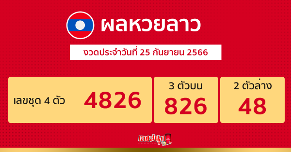 ผลหวยลาว 25/09/66