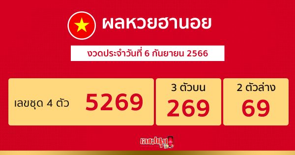 ผลหวยฮานอย 6/9/2566