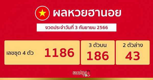 ผลหวยฮานอย 3/09/66