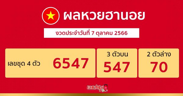 ผลหวยฮานอย 7/10/66