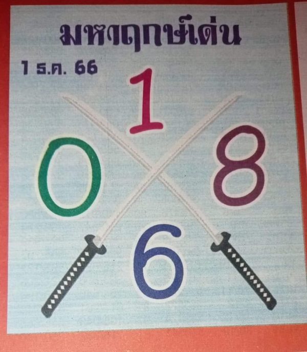 มหาฤกษ์เด่น 1 12 66 -"Great lottery numbers come every draw"