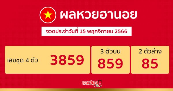 ผลหวยฮานอย 15/11/66-"Hanoi lottery results.-"