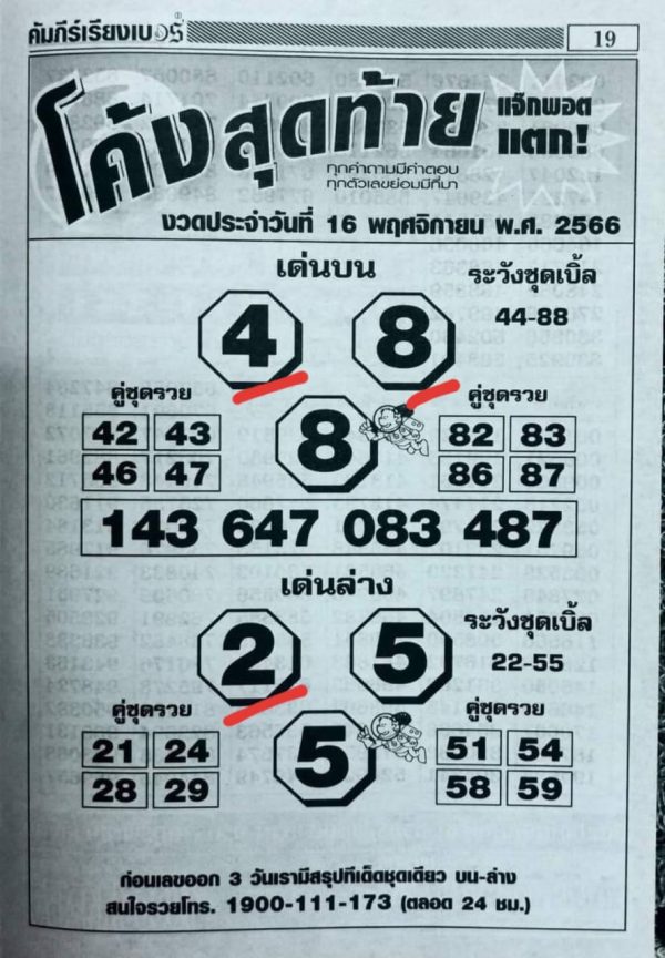 หวยโค้งสุดท้าย 16 11 66-''Last lottery 16 11 66''