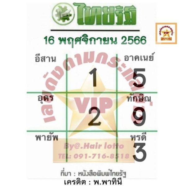 เลขไทยรัฐ-"Thairath 16 lottery"