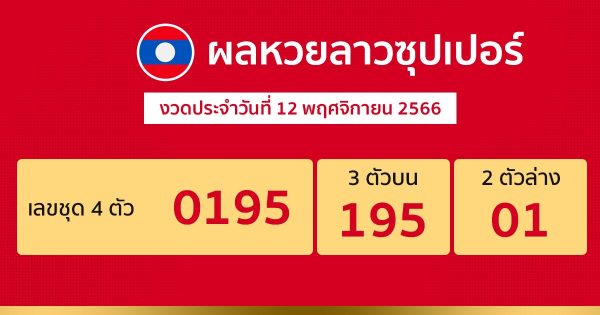 ผลหวยลาวซุปเปอร์ 12/11/66 - "lao-super-lottery-results-12-11-66"