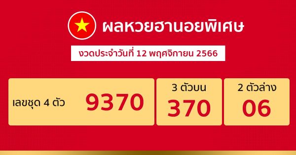 ผลหวยฮานอยพิเศษ 12/11/66 - "special-hanoi-lottery-results-12-11-66"