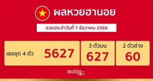ผลหวยฮานอย 7/12/2566-"Hanoi lottery results"