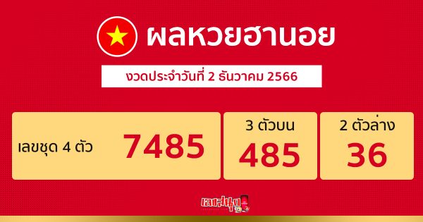 ผลหวยฮานอย 2/12/66-''Hanoi lottery results 2/12/66''