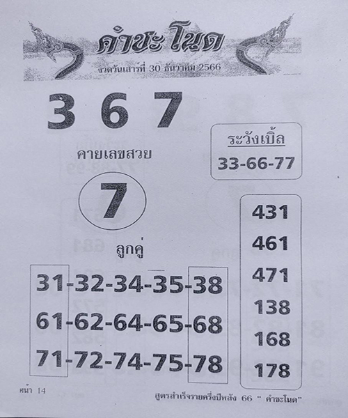 คำชะโนด 30 12 66-"Khamchanot 30 12 66"