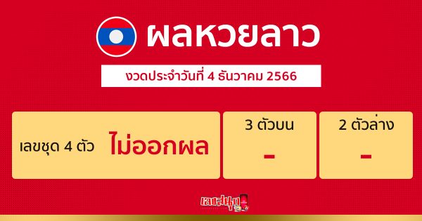 ผลหวยลาว 4/12/66-"Lao lottery results"