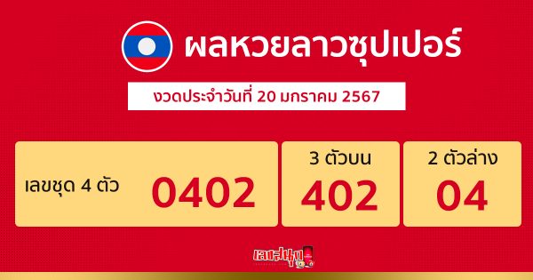 ผลหวยลาวซุปเปอร์ 20/01/67-"Check Lao Super lottery results"