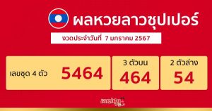 ผลหวยลาวซุปเปอร์ 7/01/67-"Lao Super Lottery results"