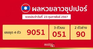 ผลหวยลาวซุปเปอร์ 23/02/67-"Lao Super Lottery results"