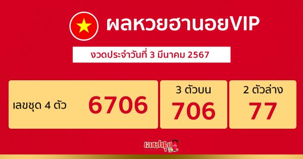 ผลหวยฮานอยVIP -"Hanoi VIP lottery results "