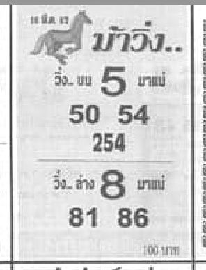 หวยม้าวิ่ง - "Horse running lottery"