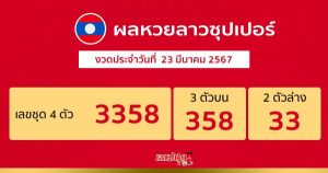 ผลหวยลาวซุปเปอร์ 23/03/67-"Lao Super Lottery results"