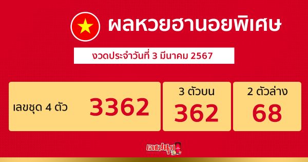 ผลหวยฮานอยพิเศษ -"Special Hanoi lottery results "