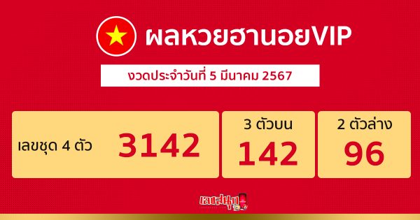 ผลหวยฮานอยVIP 5/03/67-"hanoi-vip-lottery-results5-03-67"