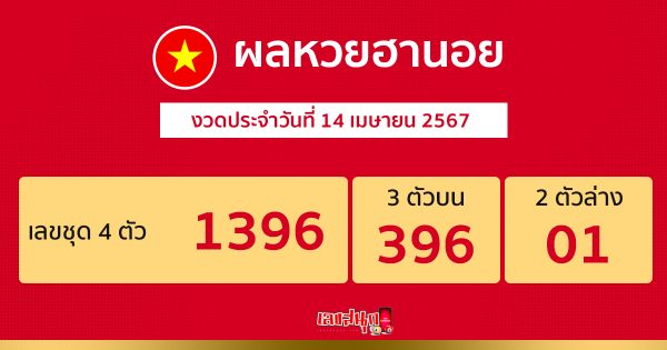 ผลหวยฮานอย 14/04/67-"Hanoi lottery results 14/04/67"