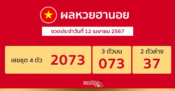 ผลหวยฮานอย 12/04/67-"Hanoi lottery results"