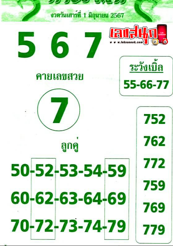 เลขคำชะโนด 1 6 67-"Khamchanot number 1 6 67"