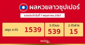 ผลหวยลาวซุปเปอร์ 8 5 67-"Lao Super Lottery results 8 5 67"