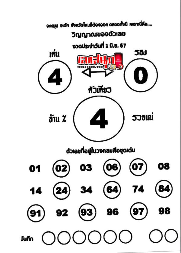 เลขหลวงตาจันทร์ 1 6 67 - "Luang Ta Chan number 1 6 67"