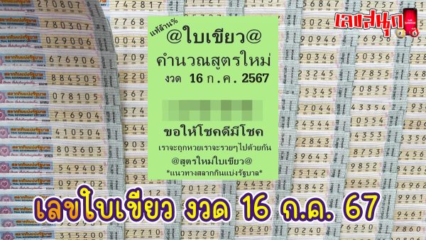 เลขใบเขียว 16 7 67 -"famous people's fun numbers"