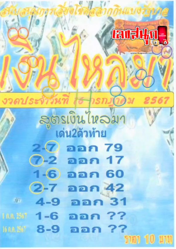 เงินไหลมา 16 7 67-"Money flowing in 16 7 67"