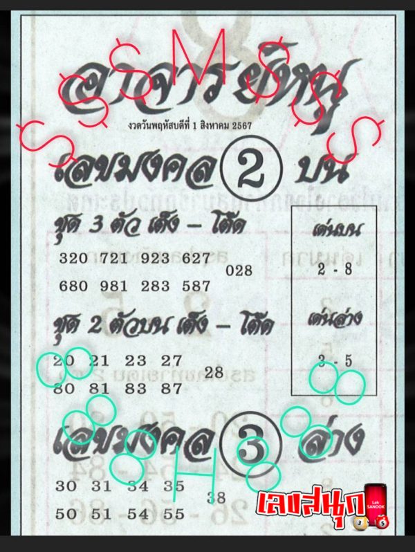 เลขอาจารย์หนู 1 8 67 -"Teacher Noo's number 1 8 67"