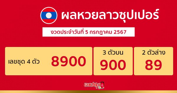 ผลหวยลาวซุปเปอร์ 5/07/67-"lao-super-lottery-results"