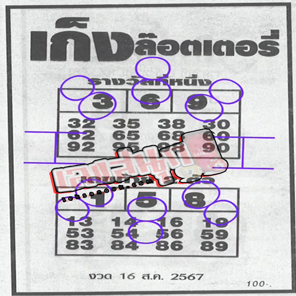 เลขเก็งลอตเตอรี่ 16 8 67-"Lottery numbers"