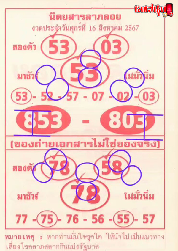 เลขลาภลอย 16 8 67-"Fortune numbers 16 8 67"