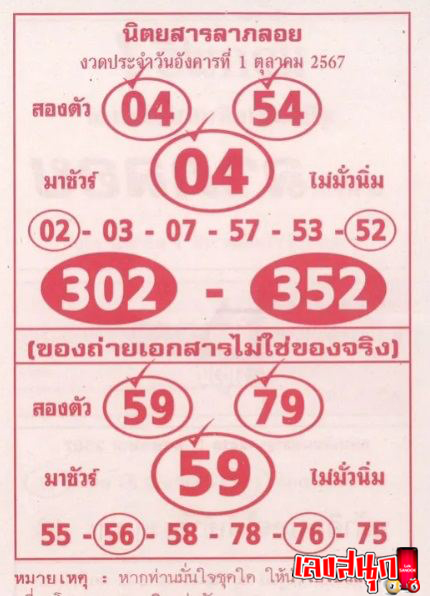 เลขลาภลอย 1 10 67 -"Fortune number 1 10 67"