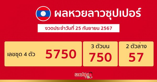 ผลหวยลาวซุปเปอร์ 25/09/67 - "Lao Super Lottery Results 25.09.67"