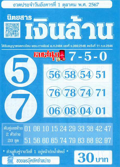 เลขเงินล้าน 1 10 67-''Million dollar number 1 10 67''