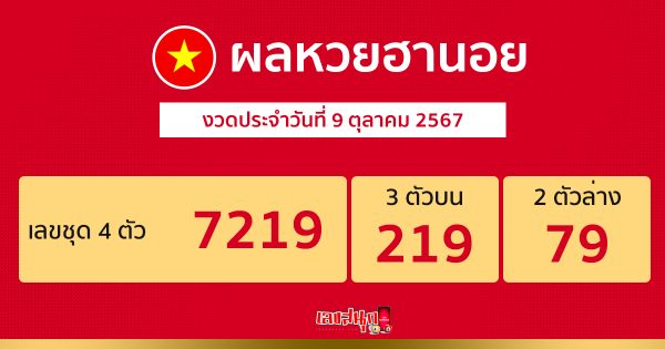 ผลหวยฮานอย 9/10/67-''Hanoi lottery results 9/10/67''