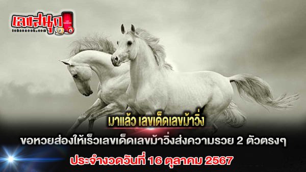 เลขม้าวิ่ง 16 10 67 - "Horse racing numbers 16-10-67"