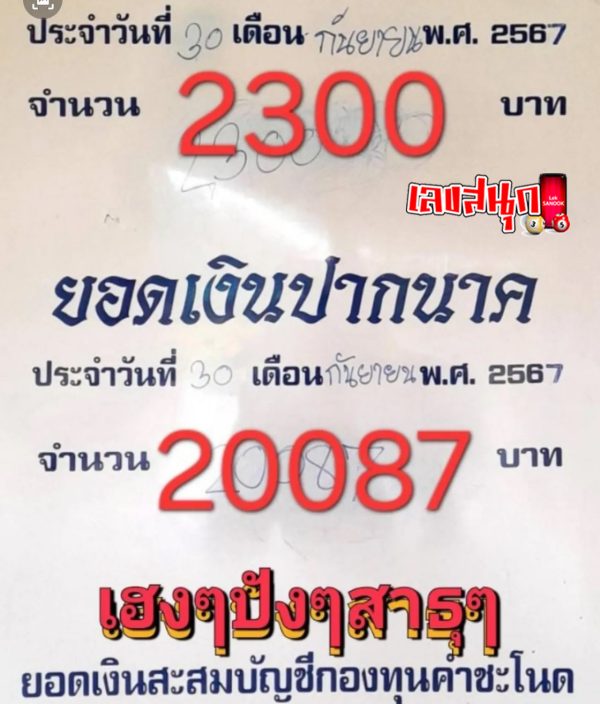 เลขเด็ดคำชะโนด -"Khamchanot lucky number"