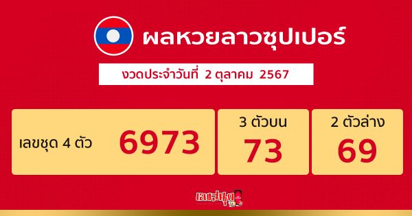 ผลหวยลาวซุปเปอร์ 2/10/67 -"Lao Super Lottery results 2/10/67"