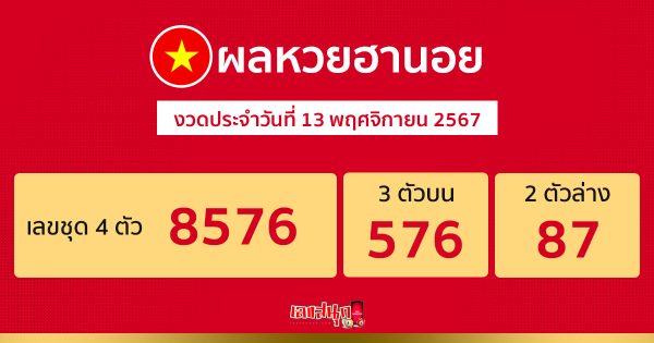 ผลหวยฮานอย 13/11/67 -"Hanoi lottery results"