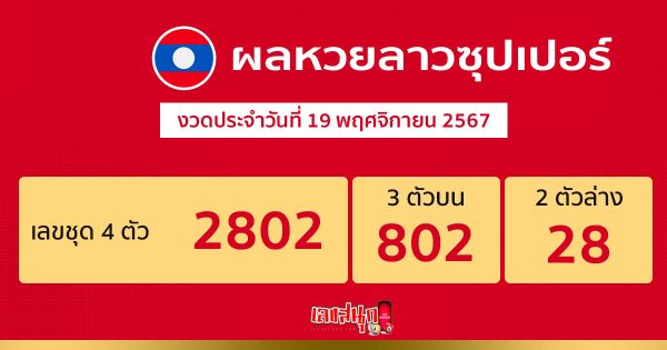 ผลหวยลาวซุปเปอร์ 19/11/67-"Lao Super Lottery results"