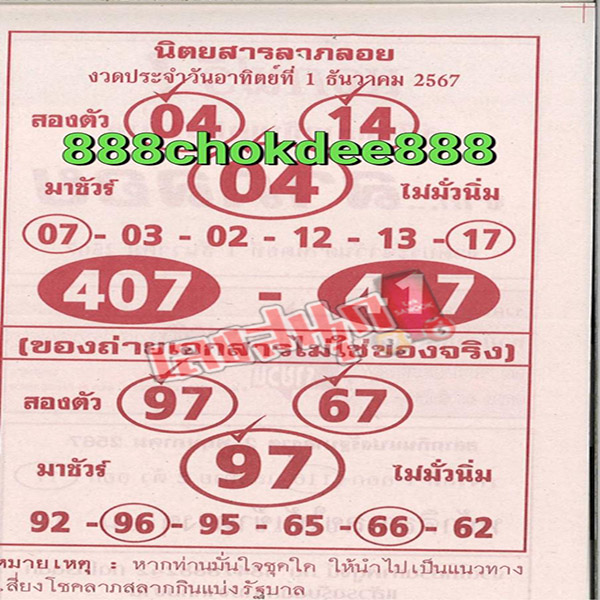 นิตยสารลาภลอย 1 12 67-"Laploi Magazine"