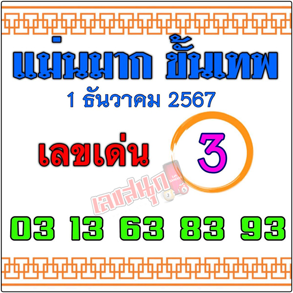 แม่นมากขั้นเทพ 1 12 67-"Very accurate, divine"