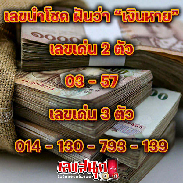 ฝันว่าเงินหายโดนขโมย-''Dreamed that money was lost and stolen''