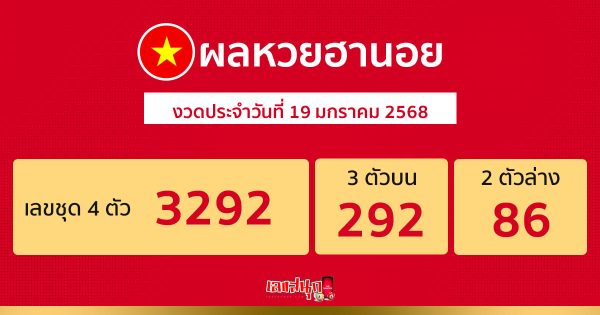 ผลหวยฮานอย 19/01/68 -"Hanoi lottery results today"