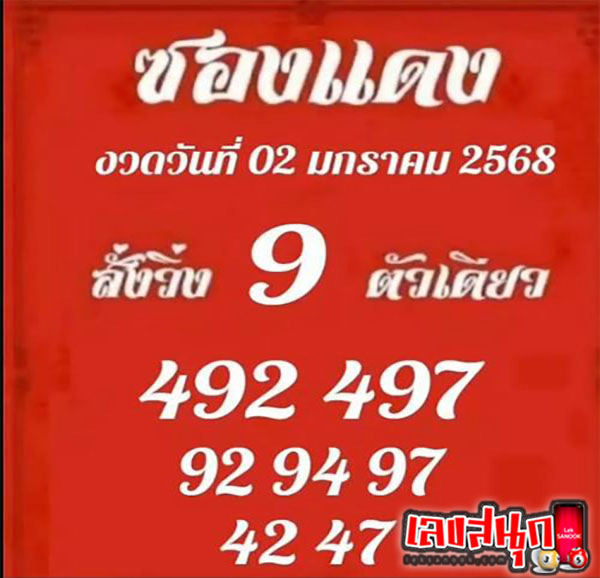 เลขซองแดง 2 01 68-"Lucky numbers from red envelopes"