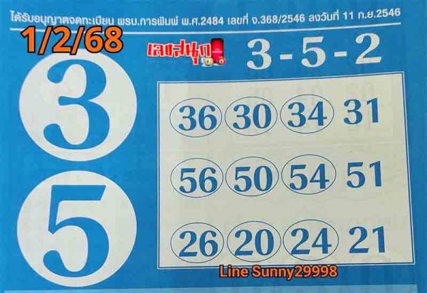 เลขเงินล้าน 1 02 68 -"Million dollar number 1 02 68"
