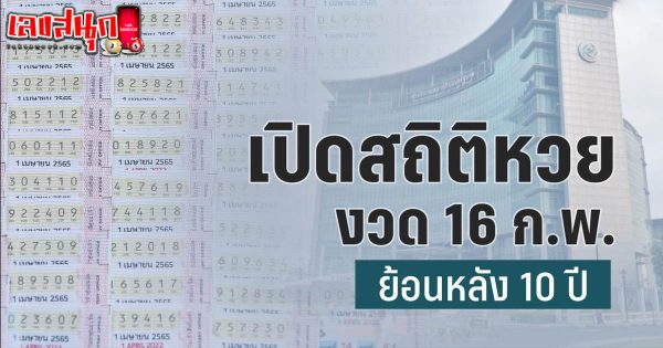 รูปภาพสถิติหวย งวด 16 ก.พ. ย้อนหลัง 10 ปีของ heng99