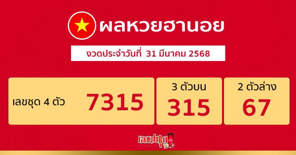 รูปภาพผลหวยฮานอยวันนี้ของ lekdedonline